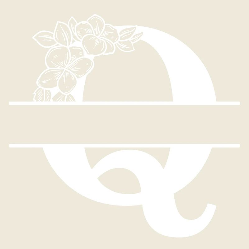 Personalized floral Q letter