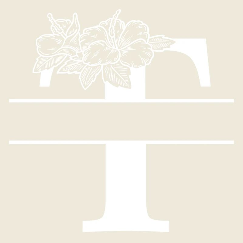 Personalized floral letter T