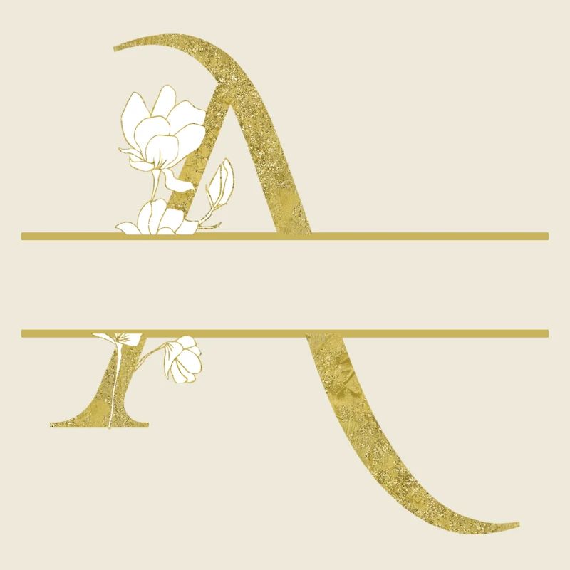 Personalisierter Blumengoldbuchstabe