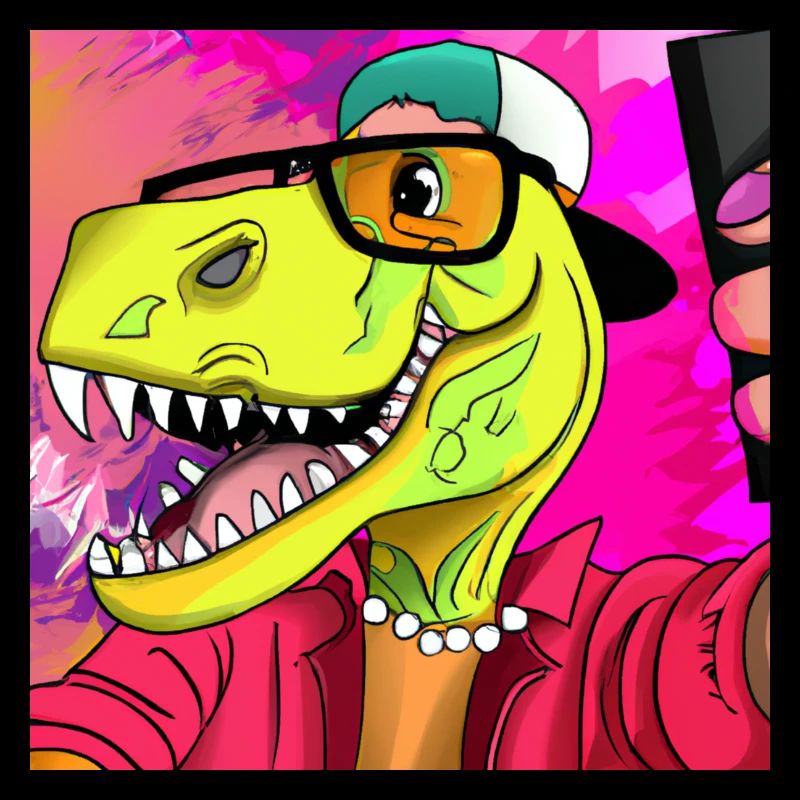 Cool dinosaur makes a selfie V7 gift