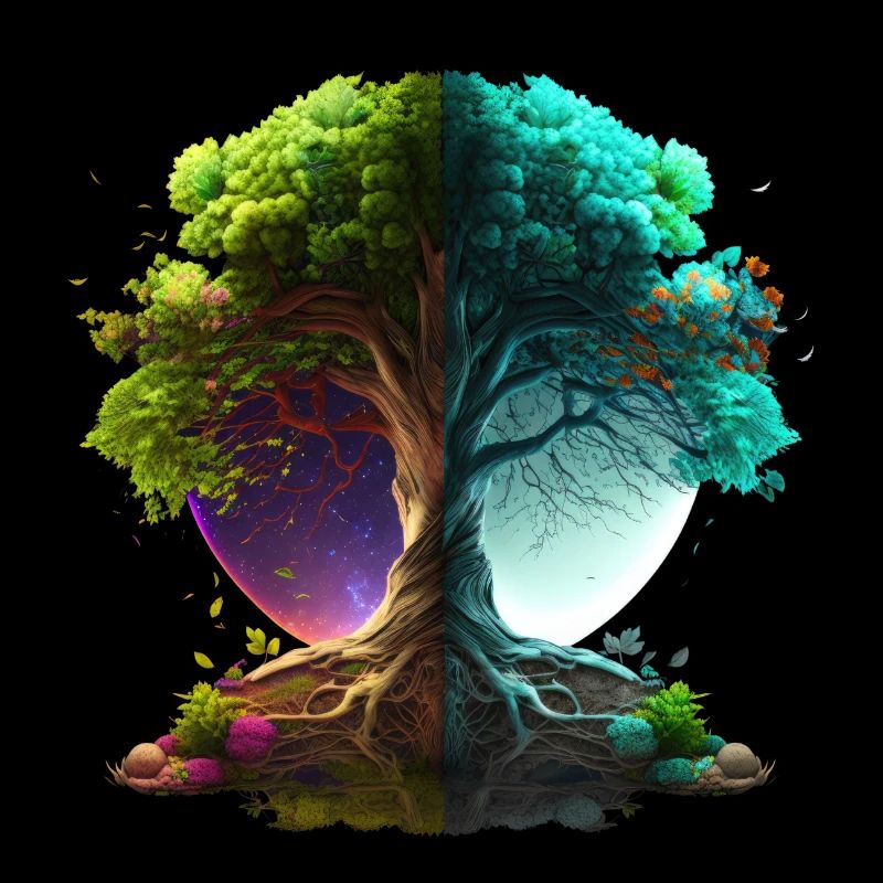 L'arbre de vie multi couleur, symbole de la nature