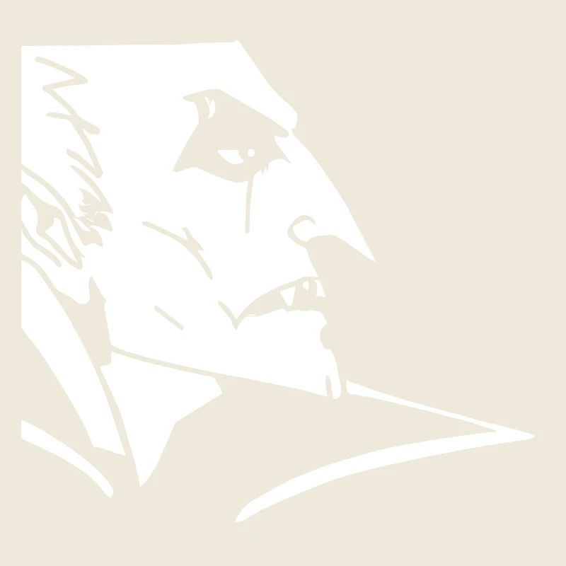 Vampire de profil gravure sur bois