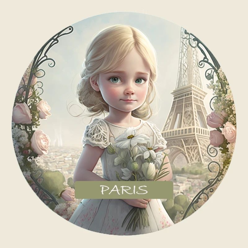 PETITE FILLE - SOUVENIRS DE PARIS - TOUR EIFFEL