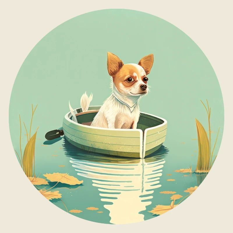 Chien dans un lac