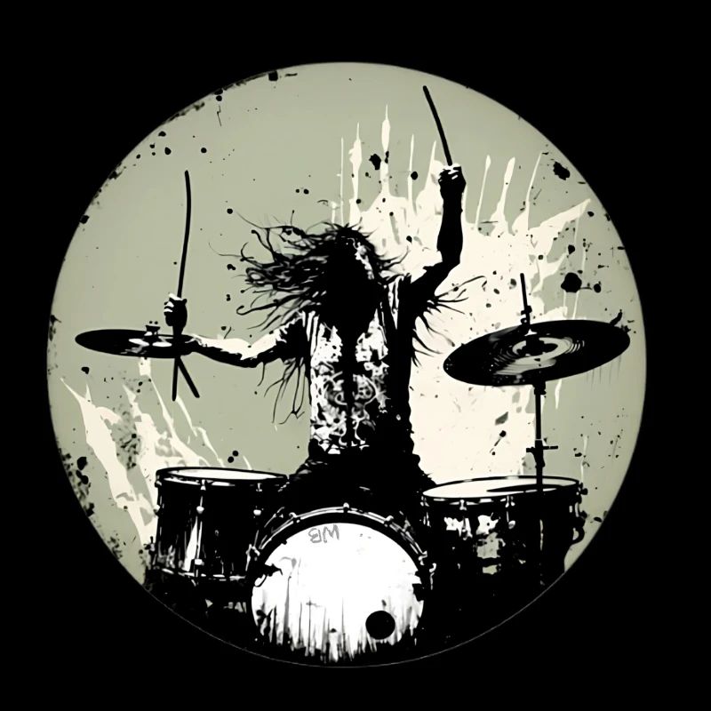 Drummer crazy gray