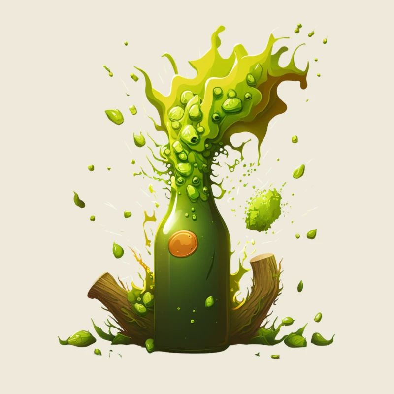 Hops explosion in the beer bottle