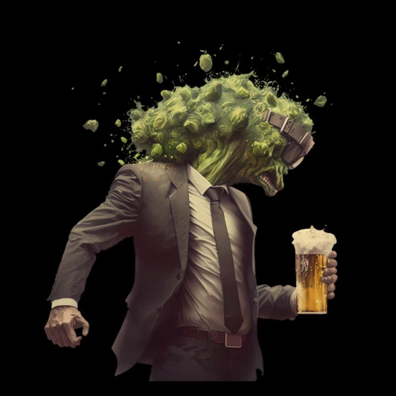 Hopfen Kopf Explosion durch Craft Bier Genuss