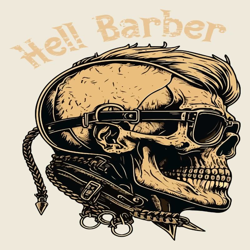 Hell Barber Skull Totenkopf