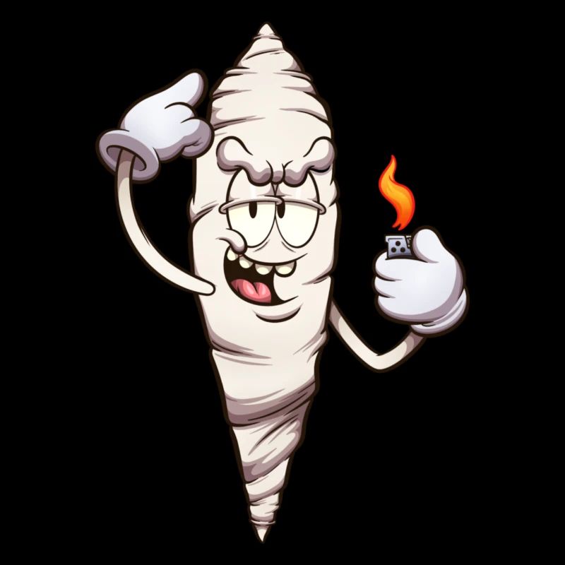Funny Cartoon Joint With Lighter