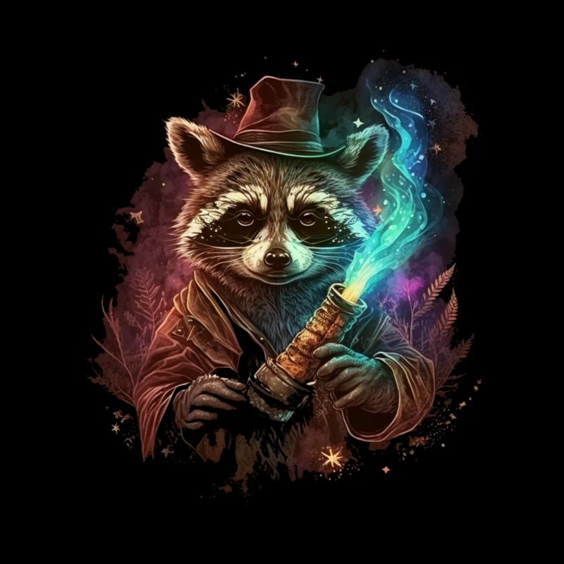 Raton laveur magicien fantastique