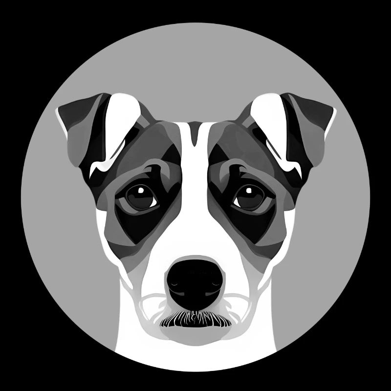 Jack Russel Terrier Grau Kreis Grafik