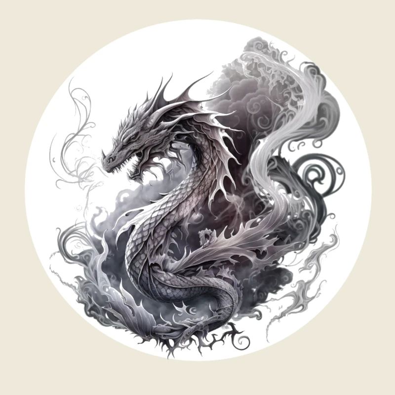 dragon nuage de fumée