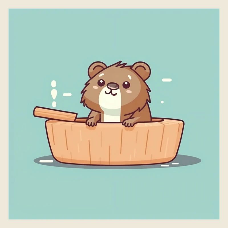 Castor mignon dans la baignoire