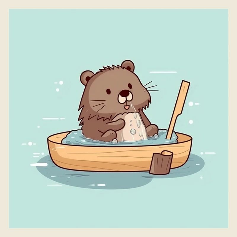 Castor mignon dans la baignoire