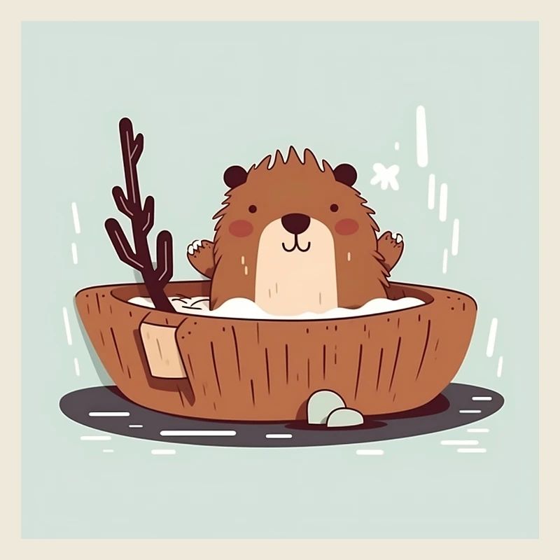 Castor mignon dans la baignoire