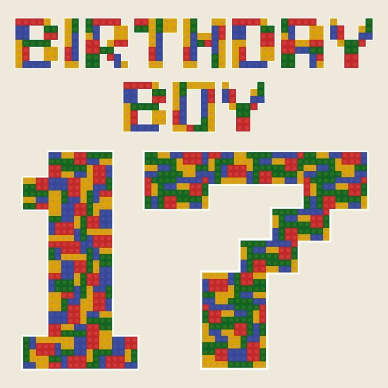 Mignon 17th Birthday Gift 17 ans Bâtiment en bloc