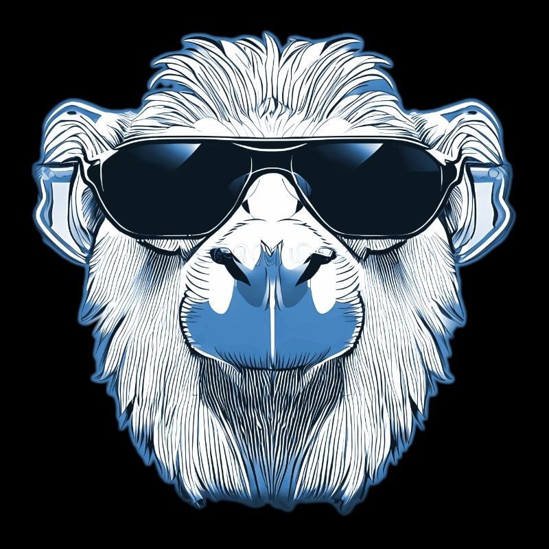 Cooles Lama mit Sonnenbrille blau