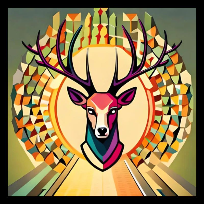Pop-Art-Hirsch Hirsch-Design Farbenfroher Hirsch