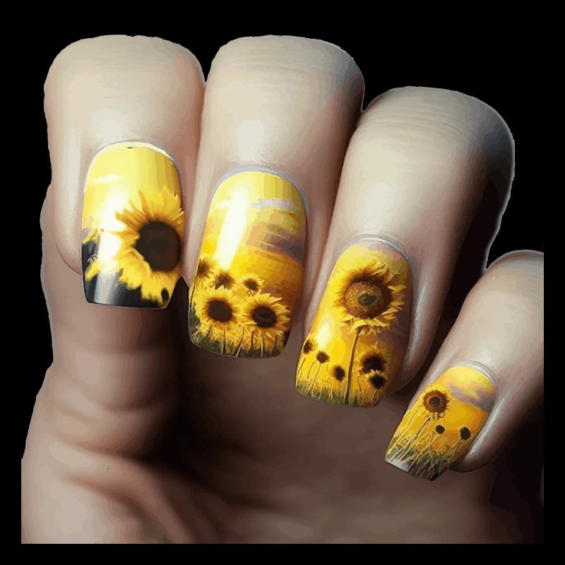 Sonnenblumen Fingernägel Geschenk