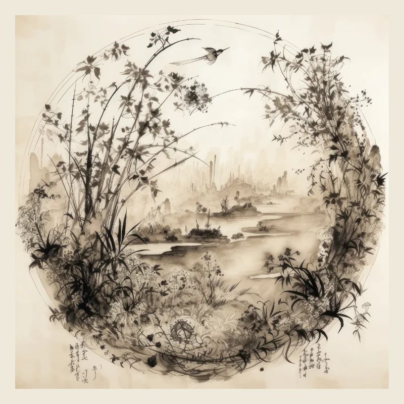 Aquarelle Illustration de forêt