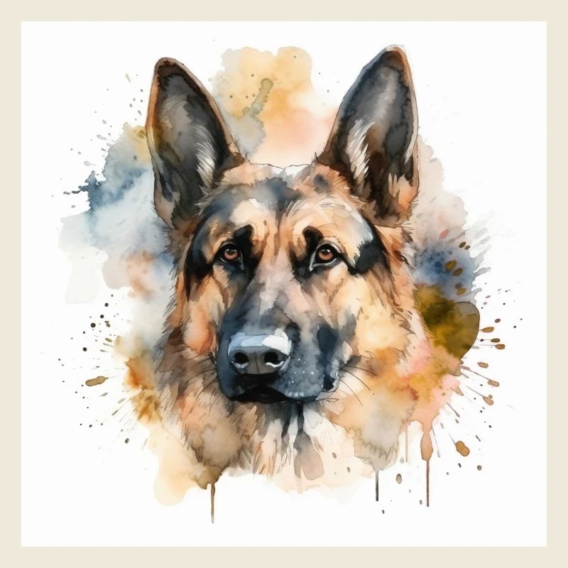 Hundekopf Deutscher Schäferhund, Illustration