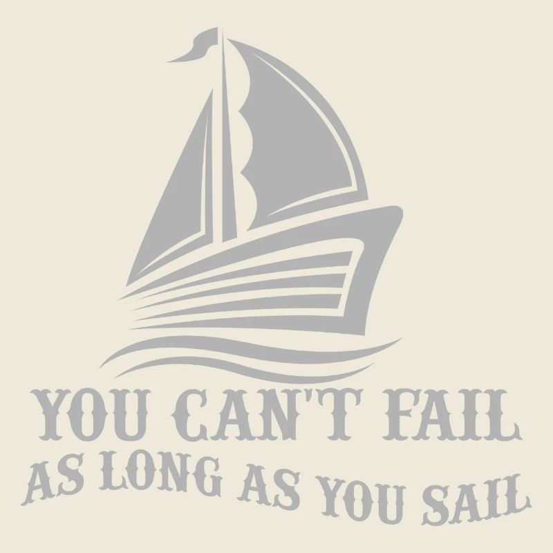 Segelboot mit Slogan