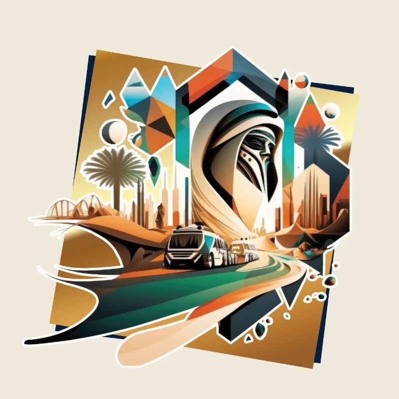 abstract uae in the future cartoon