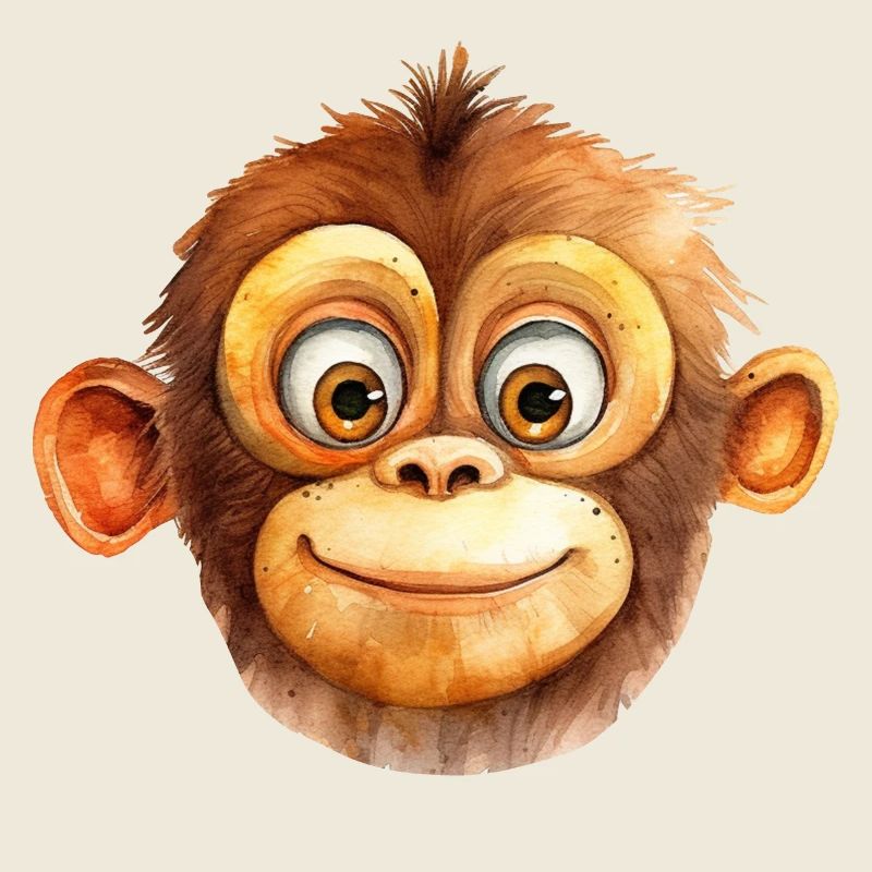 Monkey Drawing Watercolor