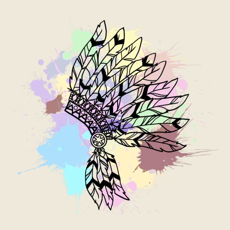 coiffe indienne noire couleur pastel