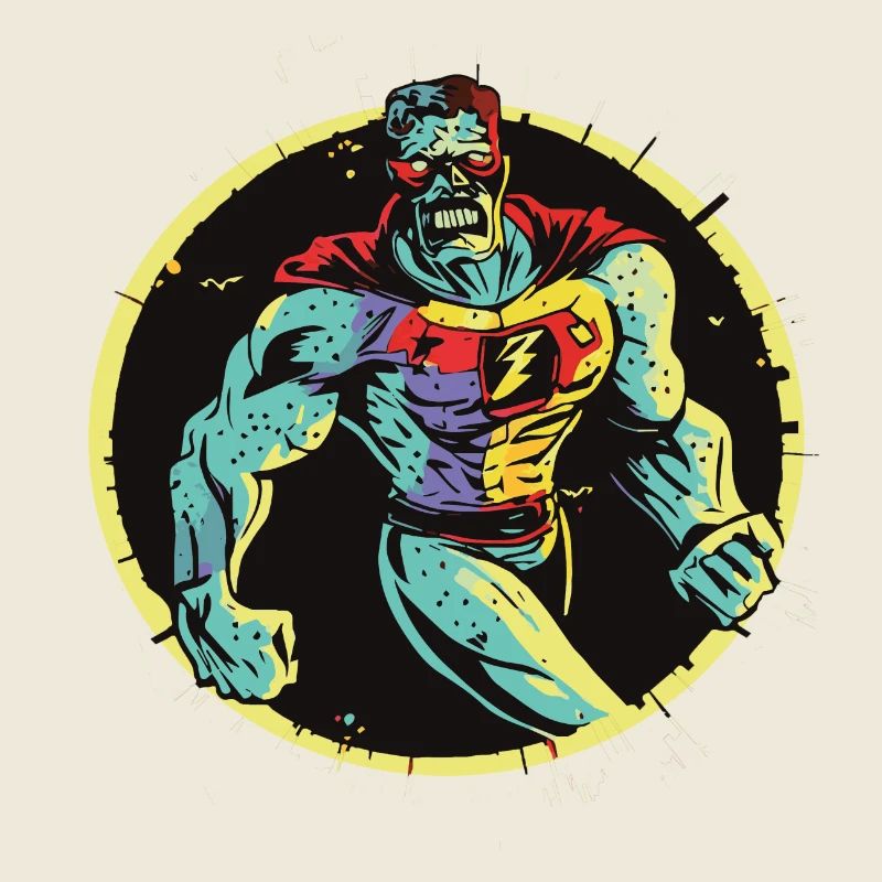 Retro Style 90s Cartoon Comic Super Hero