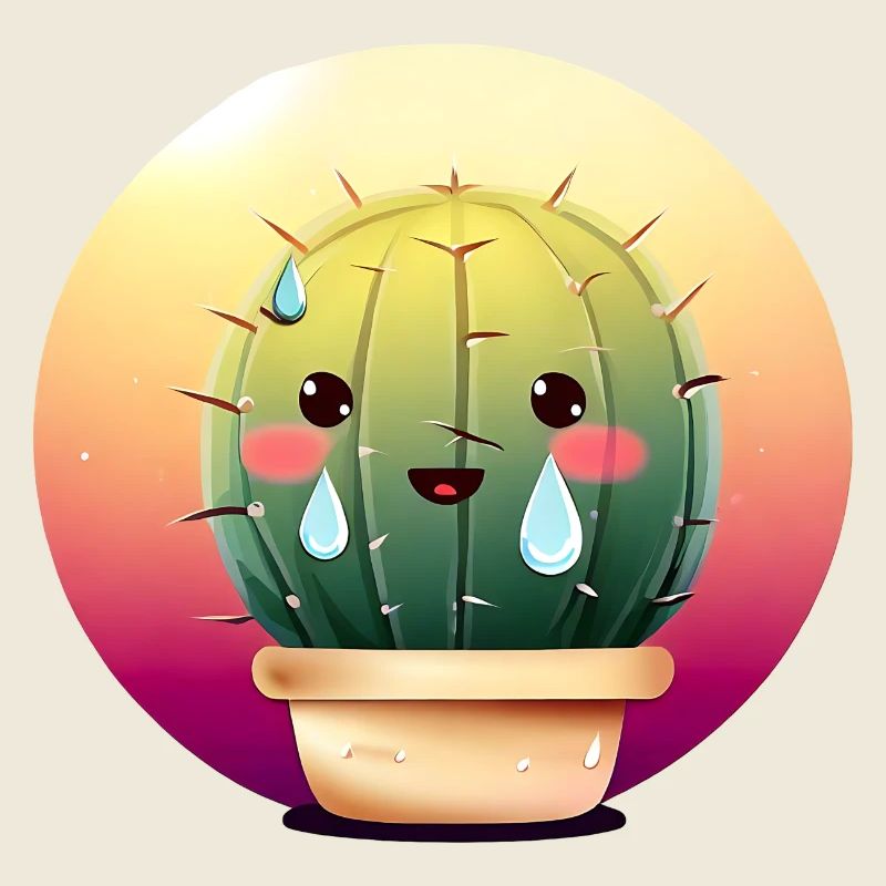 Transpiration du cactus au coucher du soleil