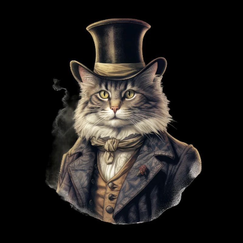 Chat dans 1800 ans style habillé noble baroque