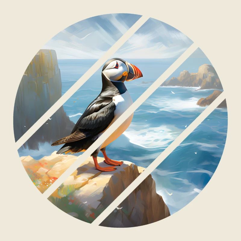Puffin on a cliff