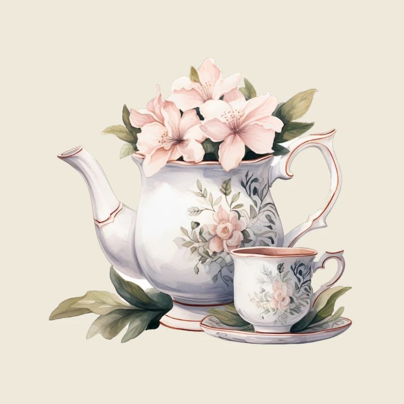 Théière aux fleurs