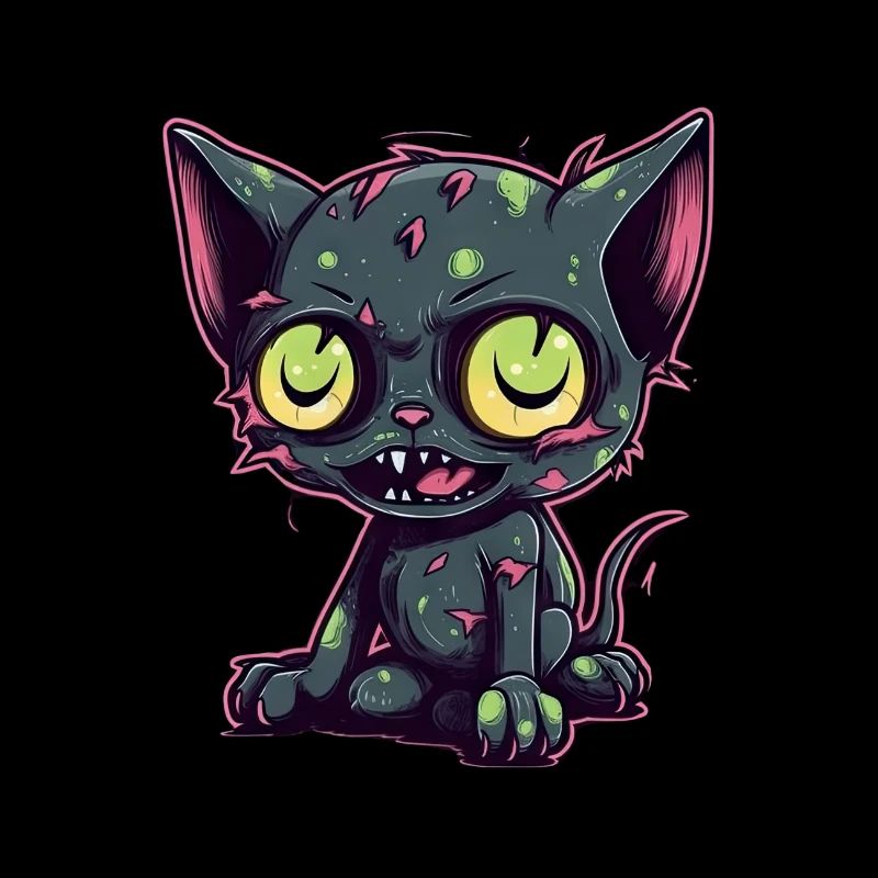 Halloween Zombie Cat - Mignon Chat Effrayant