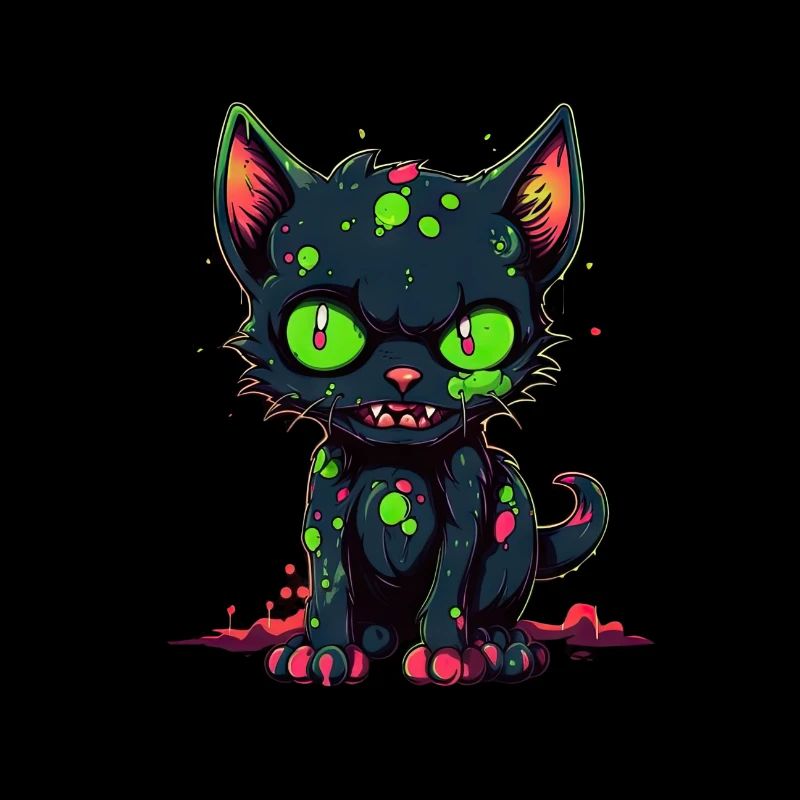 Halloween Zombie Cat - Mignon Chat Effrayant