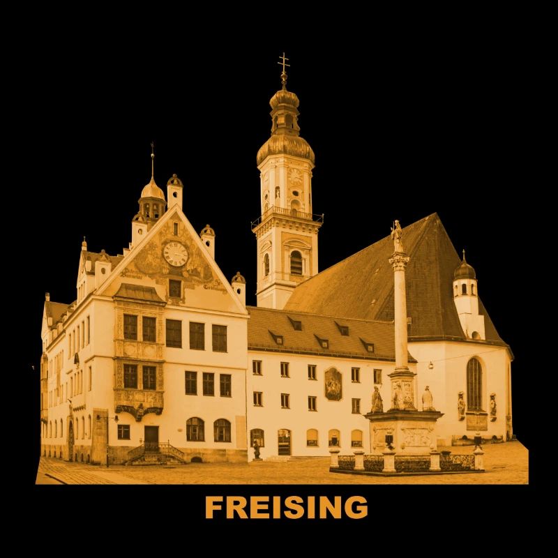 Freising, Hôtel de ville, Isar, Munich, Bavière