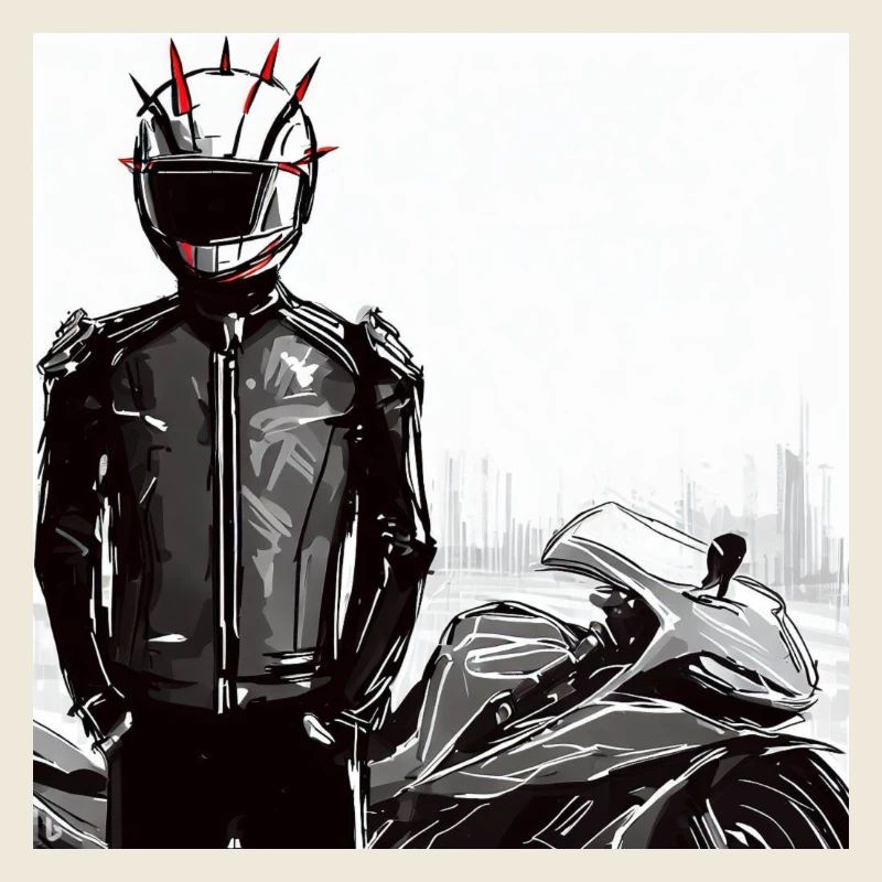 Dessin au crayon de moto