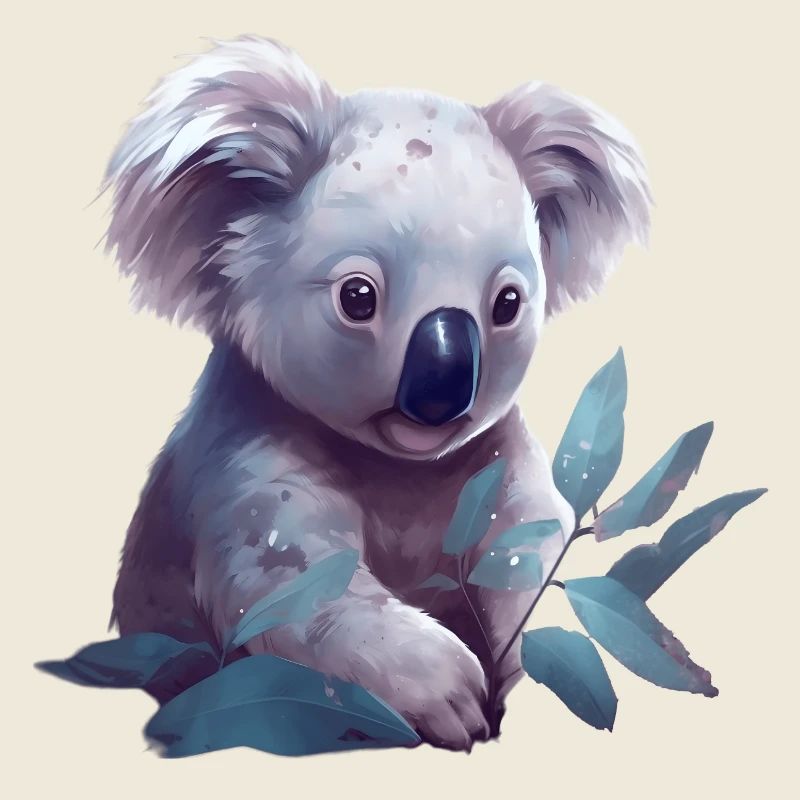 Süsser Koala mit Eukalyptusblatt