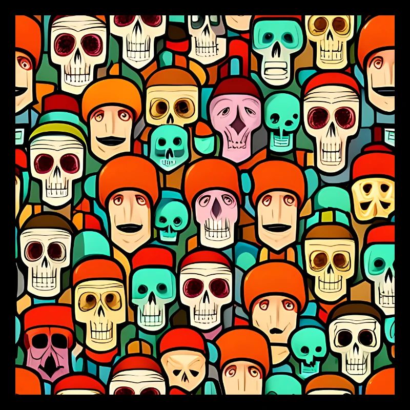 Colorful Skulls Patern