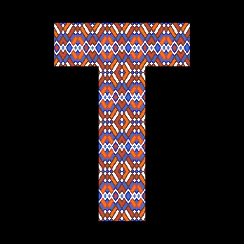 Monogramm Buchstabe T - geometrisches Muster