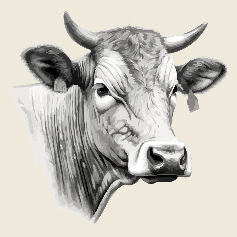 Die Kuh in Bleistift 2