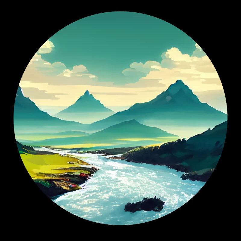 Montagne avec rivière