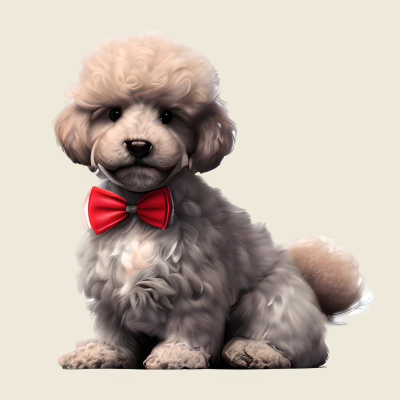 Caniche Chiot Caniche chiot avec nœud papillon Propriétaire du chien