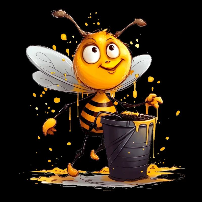 Biene hat den süßen Honigtopf entdeckt