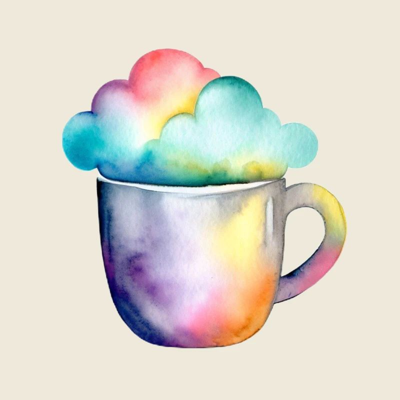 Café arc-en-ciel avec un nuage