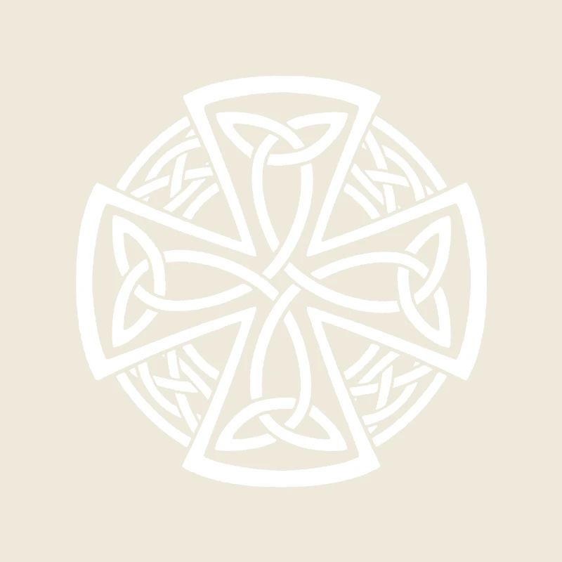 White braided circular Celtic cross