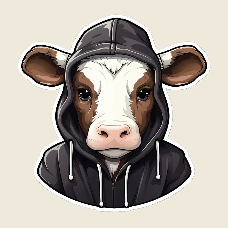 Coole Kuh in Freizeitkleidung