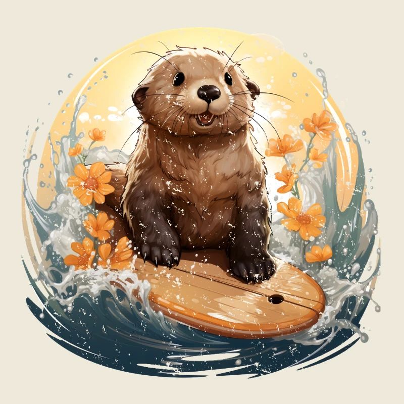 Surfing Otter