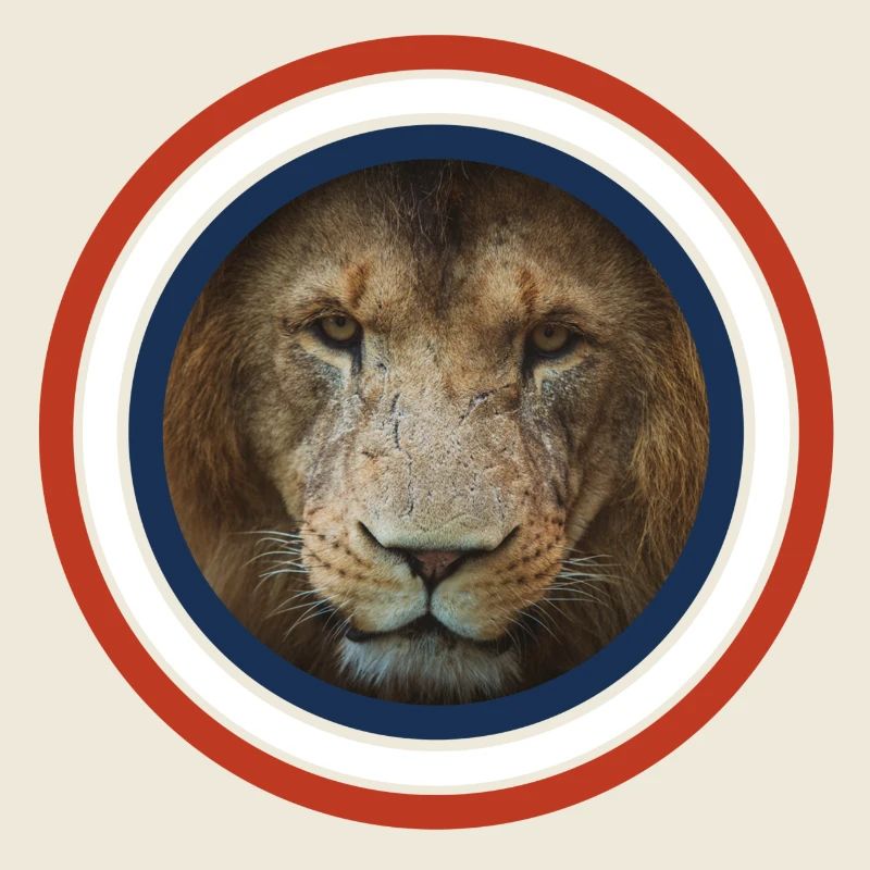 Cercles de couleur de lion rouge blanc bleu